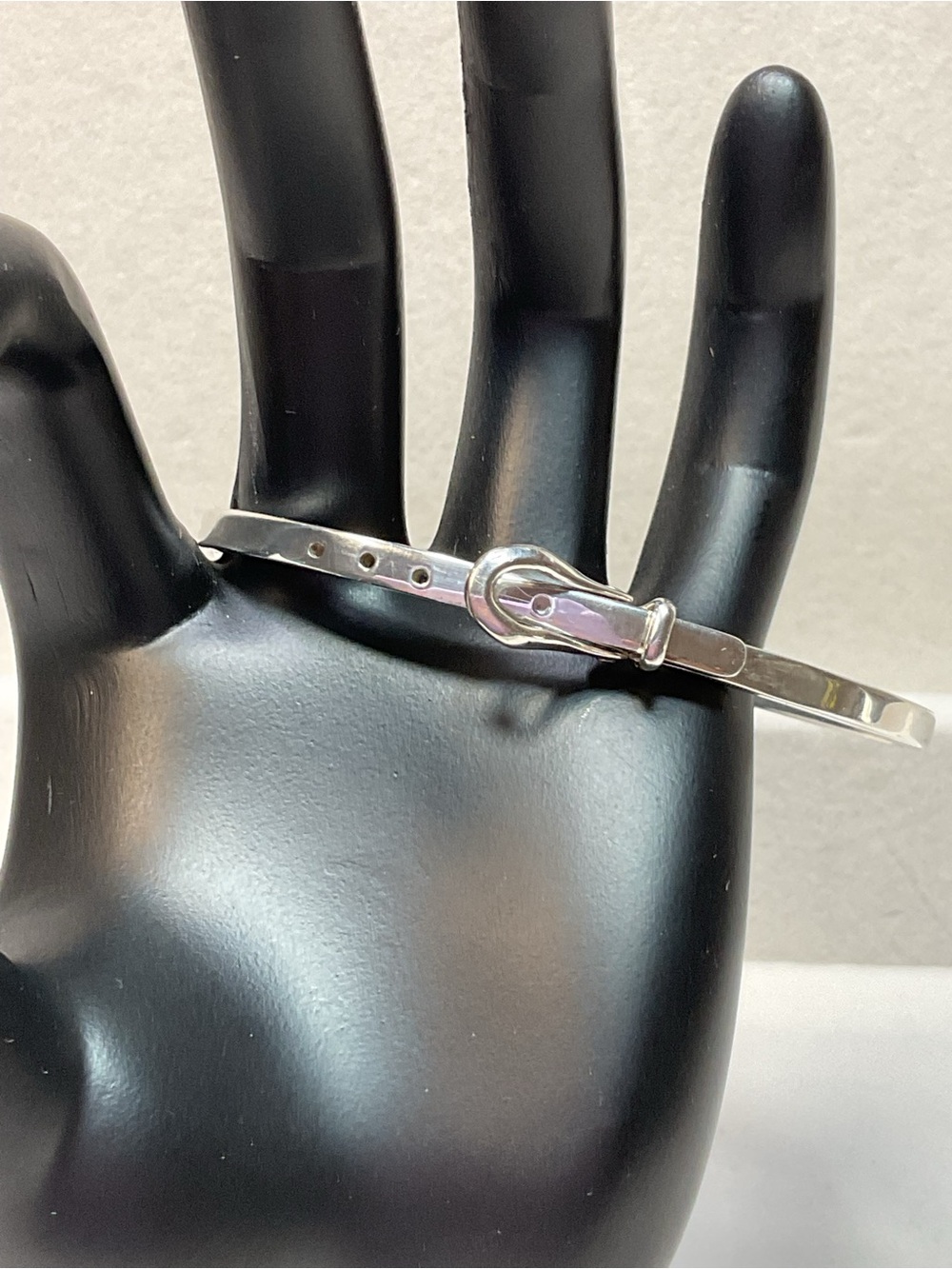 Sterling Silver Belt Buckle Bracelet - Silver